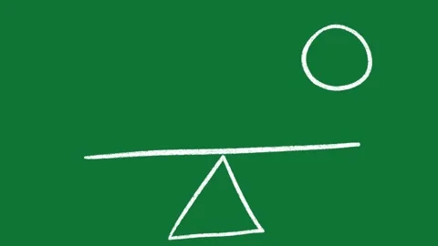 Hand-Drawn Balance Scale Seesaw 2D Animation on Green Screen Vidéo 334608985