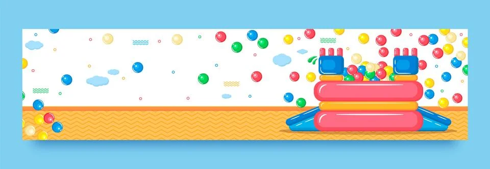 Hand drawn ball pit template design イラスト素材