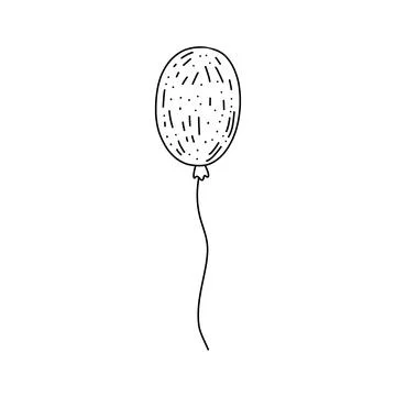 Hand drawn balloon in doodle style. solated on white vector illustration. Stock Illustration