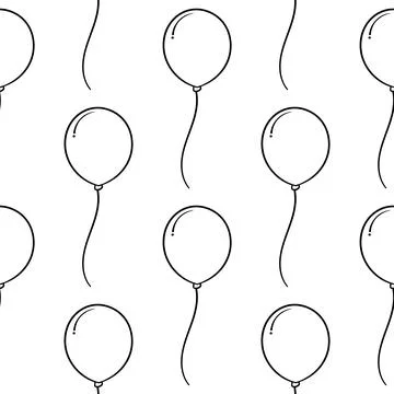 Hand drawn balloon seamless pattern Stock Illustration