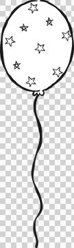 Hand drawn Balloon With Star Pattern Illustrazione stock