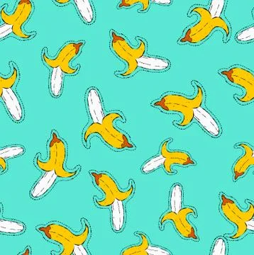 Hand drawn banana patch seamless pattern Illustrazione stock
