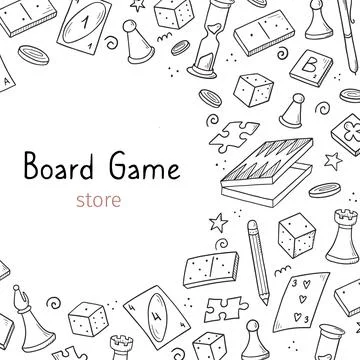 Hand drawn banner template of board game Stock Illustration