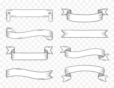 Hand Drawn Banners 스톡 일러스트