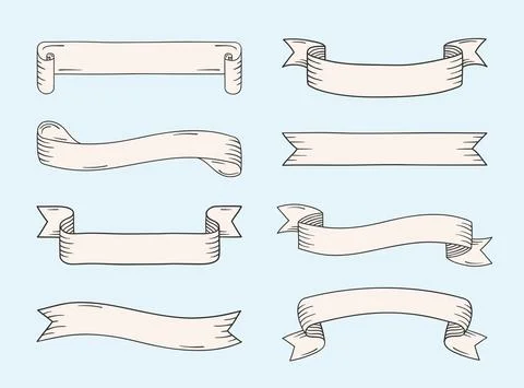 Hand Drawn Banners Stock Illustration