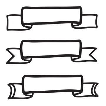 Hand drawn banners set vector icons illustration. Stock Illustration