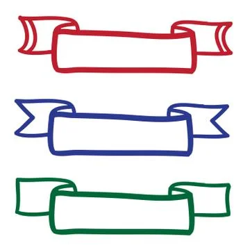 Hand drawn banners set vector icons illustration. Stock Illustration