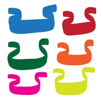 Hand drawn banners set vector icons illustration. Illustrazione stock