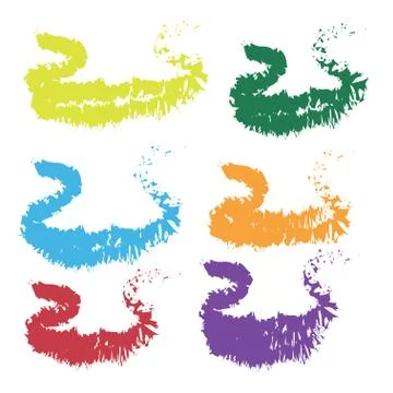 Hand drawn banners set vector icons illustration. Stock Illustration