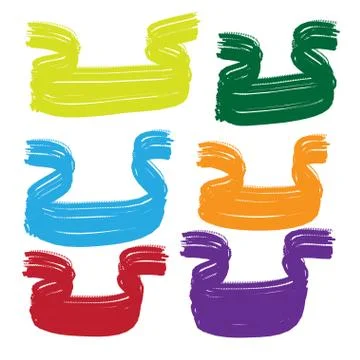 Hand drawn banners set vector icons illustration. Stock Illustration