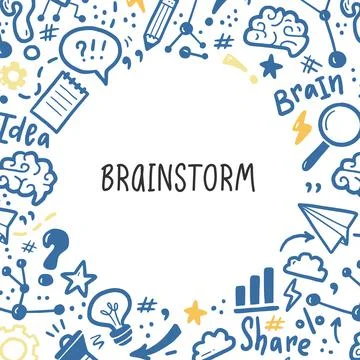 Hand drawn banners template of brainstorm Stock Illustration
