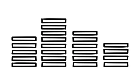A hand-drawn bar chart consisting of segments. Stock-Footage 111037988