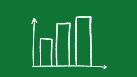 Hand-Drawn Bar Chart Growth Graph 2D Animation on Green Screen Stock Footage 334609035