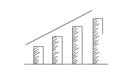Hand drawn bar graph animation showing steady growth and progress Stock Footage 340466440