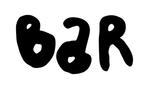 Hand drawn bar text Stock Illustration