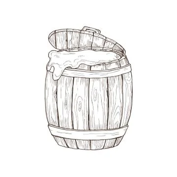 Hand Drawn Barrel Stock Illustration