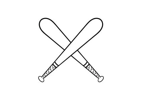 Hand drawn baseball bat Illustrazione stock