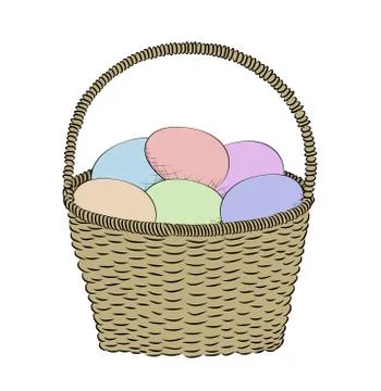 Hand-drawn basket Stock Illustration