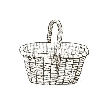 Hand drawn basket Stock Illustration