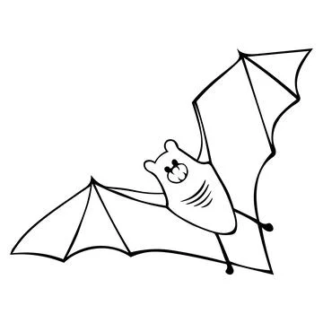 Hand drawn bat Vector illustration for Walpurgis Night, Halloween Stock Illustration