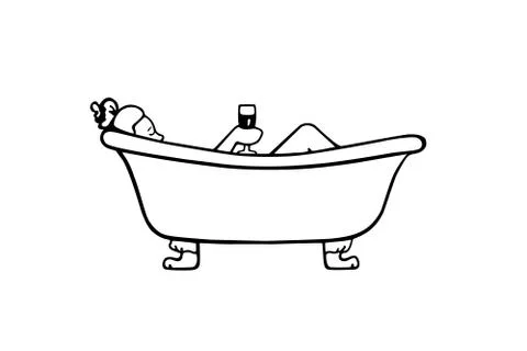 Hand drawn bath illustration Stock Illustration