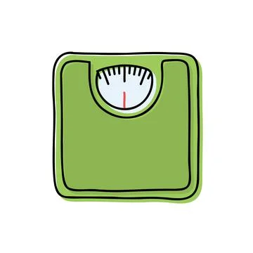 Hand drawn Bathroom scale icon Stock Illustration
