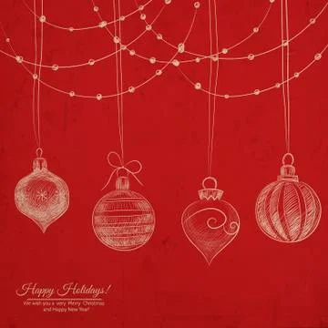 Hand -drawn baubles Stock Illustration