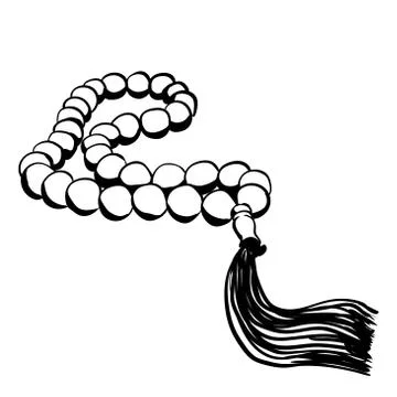 Hand drawn Beads on a string- Drawing Vector Stock Illustration