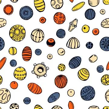 Hand drawn beads on white background Stock Illustration