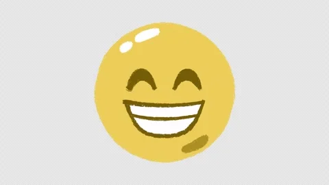 Hand-drawn beaming face with smiling eyes animated emoji Video stock 262372203