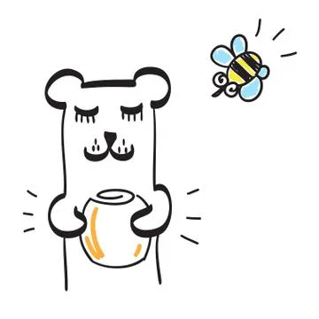 Hand drawn bear vector icon illustration Stock Illustration