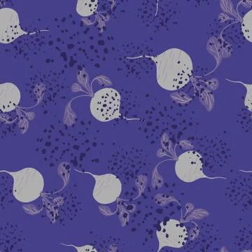 Hand drawn beet seamless pattern. Doodle beetroot wallpaper. 스톡 일러스트