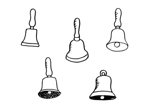 Hand drawn bell doodle Stock Illustration
