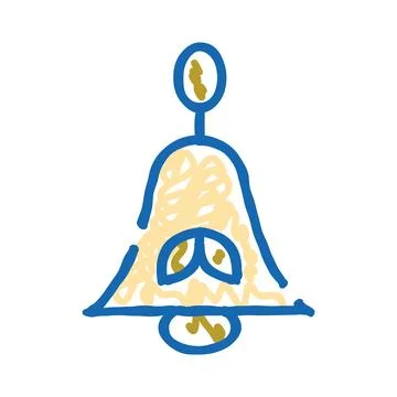Hand drawn bell as a notification alarm icon Stock Illustration