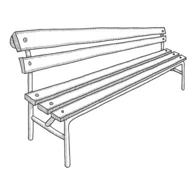 Hand drawn bench Stock Illustration