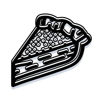 Hand drawn berry pie slice dessert illustration Stock Illustration
