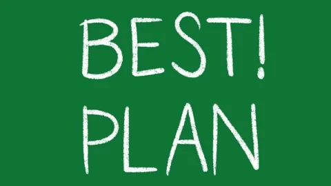 Hand-Drawn Best Plan Text 2D Animation on Green Screen 動画素材 334609029