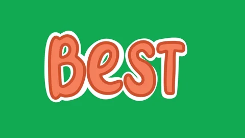 Hand Drawn Best Word 2D Green Screen Animated Title Typography Overlay Stock Footage 342398686