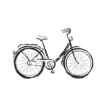 Hand drawn bicycle . Vector sketch bicycle 스톡 일러스트
