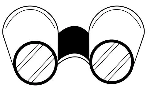 Hand drawn binoculars. Abstract image of the search. Doodle style. Vector. Stock Illustration