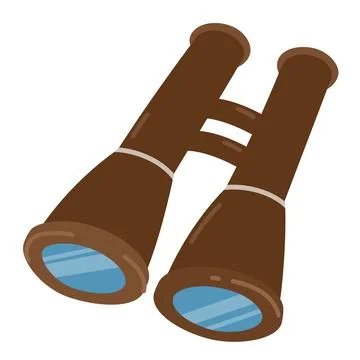 Hand drawn binoculars vector illustration isolated on white background in f.. Stock Illustration