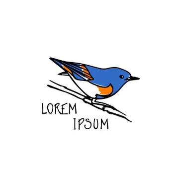 Hand drawn bird Stock Illustration