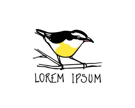 Hand drawn bird Stock Illustration