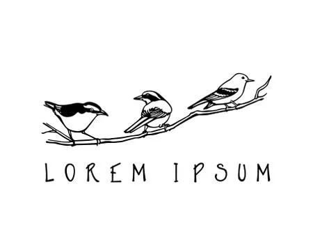 Hand drawn birds Stock Illustration