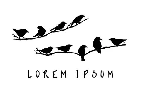 Hand drawn birds Stock Illustration