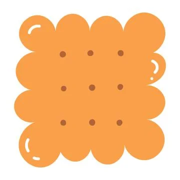 Hand drawn biscuit icon. Flat vector illustration of cookie, sweet dessert, p Stock Illustration