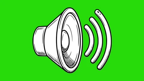 Hand drawn black and white icon speaker with sound waves animation Video stock 331942850