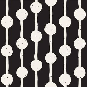Hand drawn black and white ink abstract seamless pattern. Vector grunge textu イラスト素材