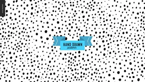 Hand drawn black and white pattern 스톡 일러스트