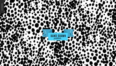 Hand drawn black and white pattern Illustrazione stock
